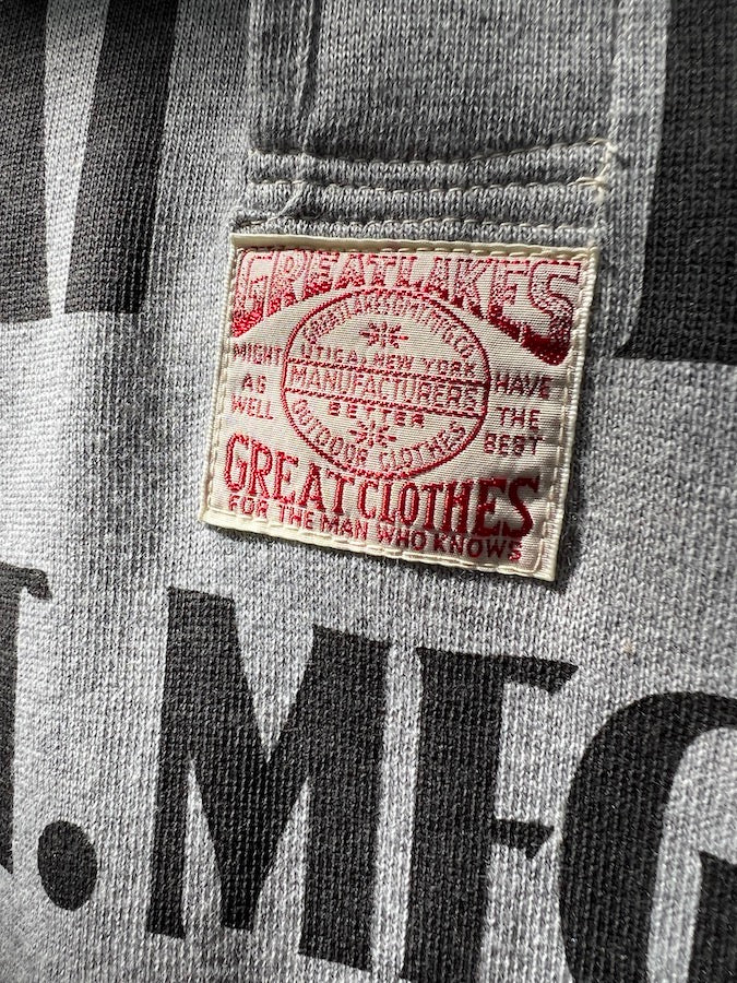 "GREAT LAKES LOGO" HENLEY NECKED LONG SLEEVE SHIRT - Vintage Style Medium Weight Jersey