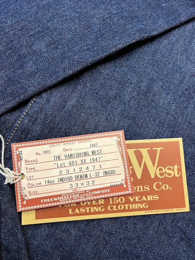 "Lot 601 XX 1947" - 5 Pocket Jeans 1947 Model - Original 14oz Indigo Denim