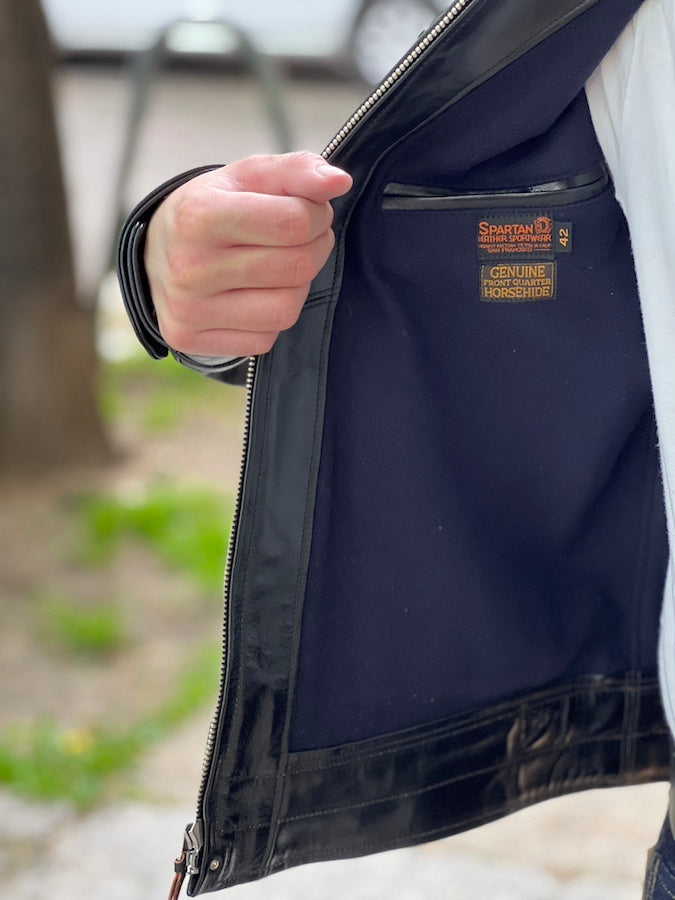 "MULHOLLAND" - SPARTAN LEATHERS SPORTWEAR - SHELL CORDOVAN HORSEHIDE JACKET