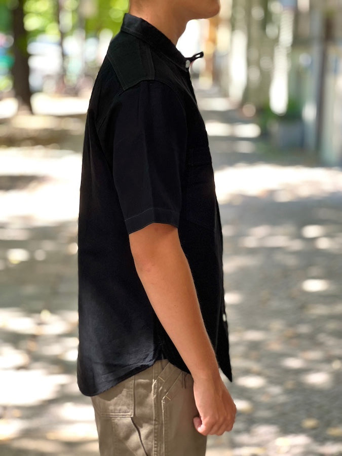 "Big Bertha" SHIRT - UNION SPECIAL OVERALLS "Vintage Style 5.5oz Cotton/Linen Chambray" - Black