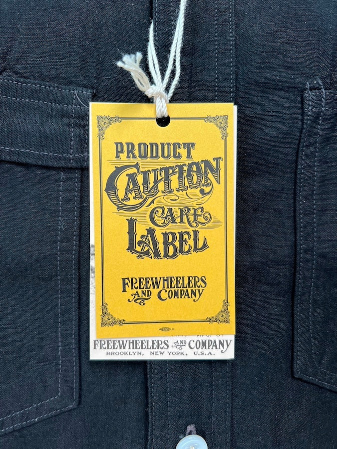 "Big Bertha" SHIRT - UNION SPECIAL OVERALLS "Vintage Style 5.5oz Cotton/Linen Chambray" - Black