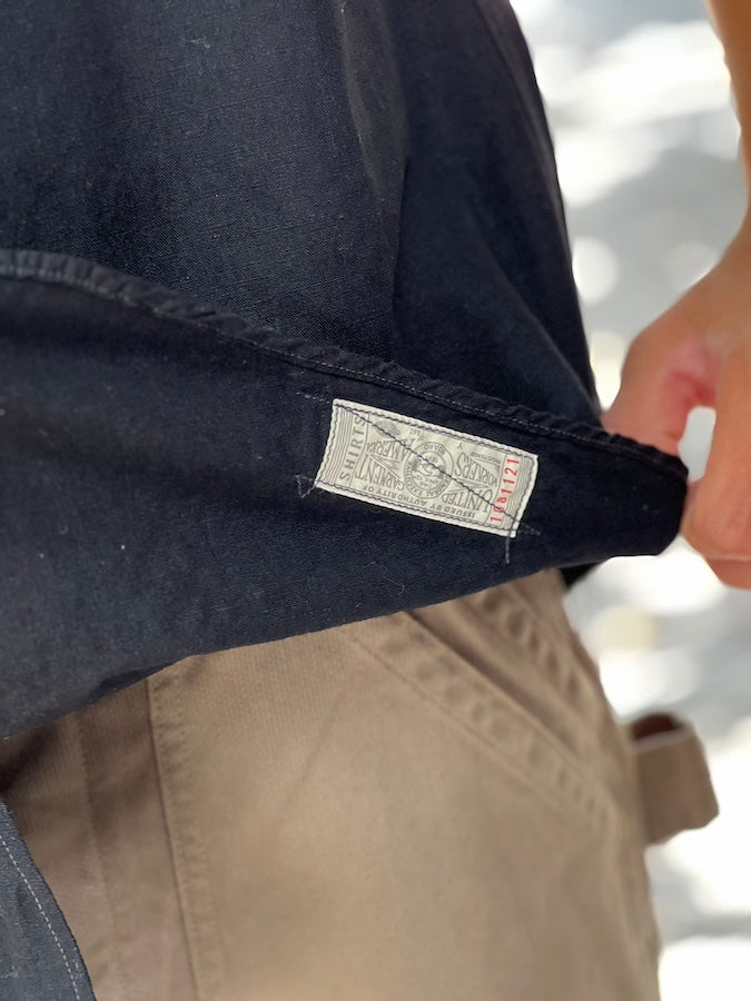 "Big Bertha" SHIRT - UNION SPECIAL OVERALLS "Vintage Style 5.5oz Cotton/Linen Chambray" - Black