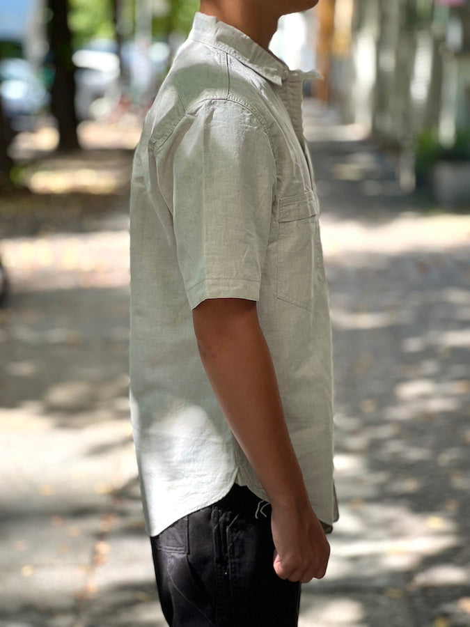 "Big Bertha" SHIRT - UNION SPECIAL OVERALLS "Vintage Style 5.5oz Cotton/Linen Chambray" - Raw White