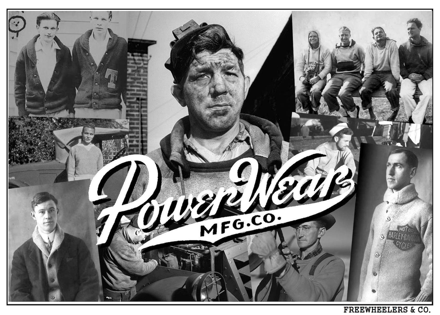 "SWEAT SHIRT" SET-IN SLEEVE - POWER WEAR - 1930~ 1940s Style