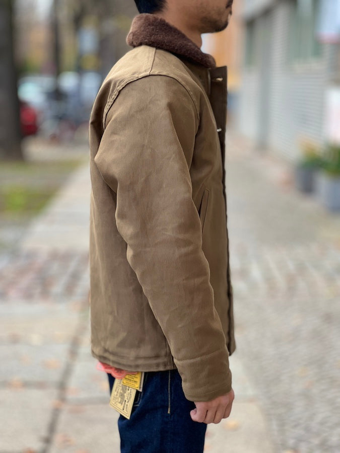1940'S MILITARY CLOTHING "NAVY DEPARTMENT" ZIP DECK JACKET TYPE N-1 - Khaki Beige