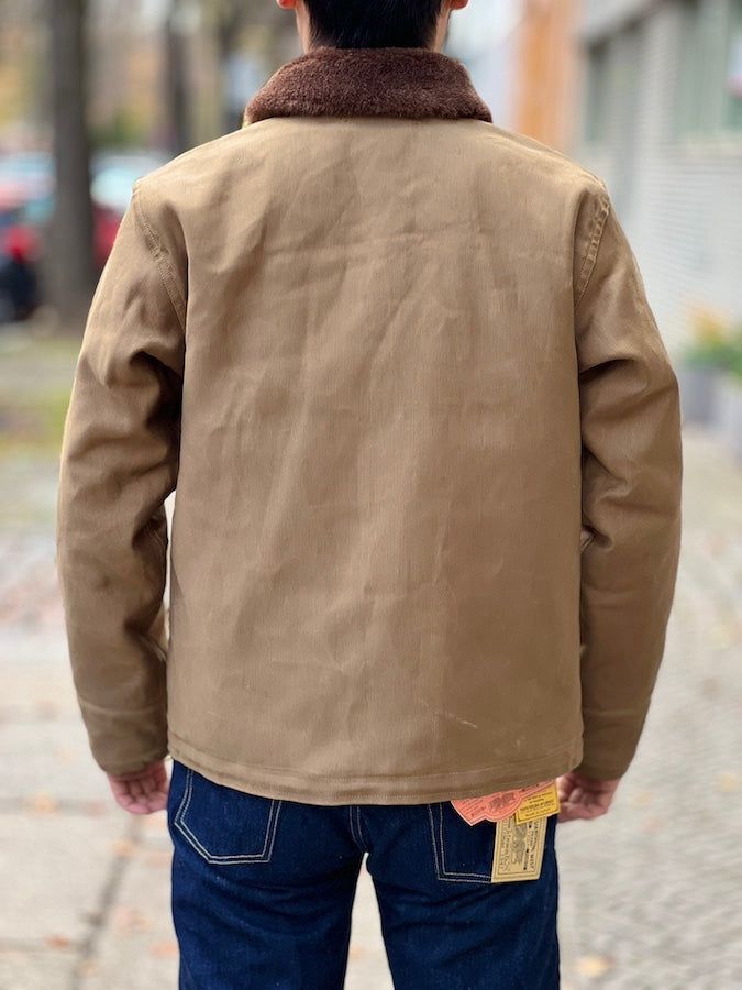 1940'S MILITARY CLOTHING "NAVY DEPARTMENT" ZIP DECK JACKET TYPE N-1 - Khaki Beige