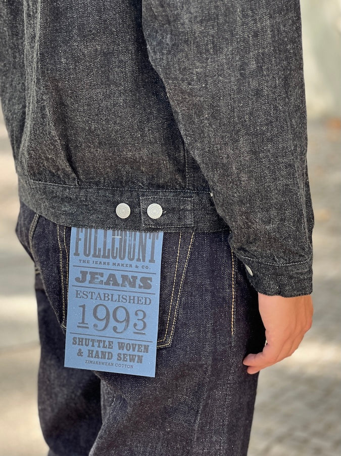 2102BK - Type II Black Denim Jacket - 13.7oz Selvedge Denim - One Washed