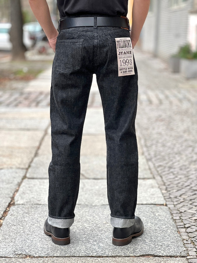 1108BK Black Slim Straight - 13.7oz Selvedge Denim - One Washed