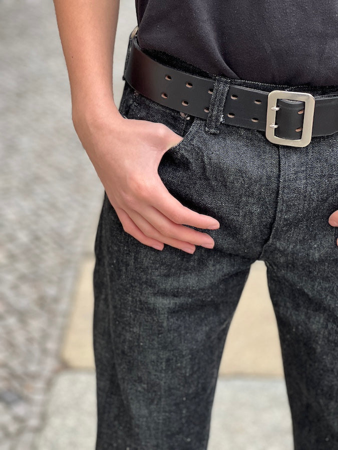 1108BK Black Slim Straight - 13.7oz Selvedge Denim - One Washed