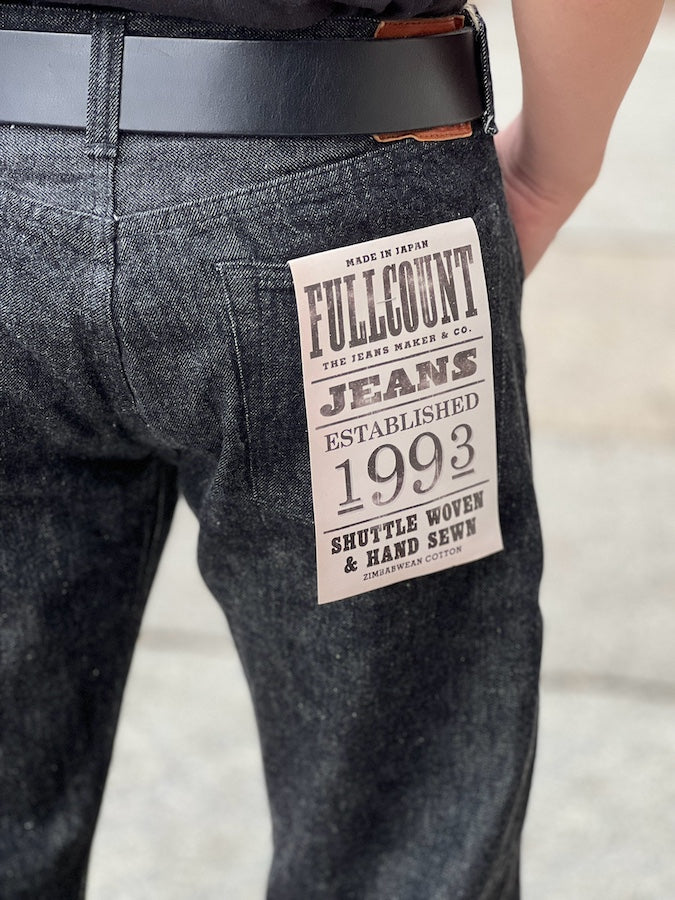 1108BK Black Slim Straight - 13.7oz Selvedge Denim - One Washed