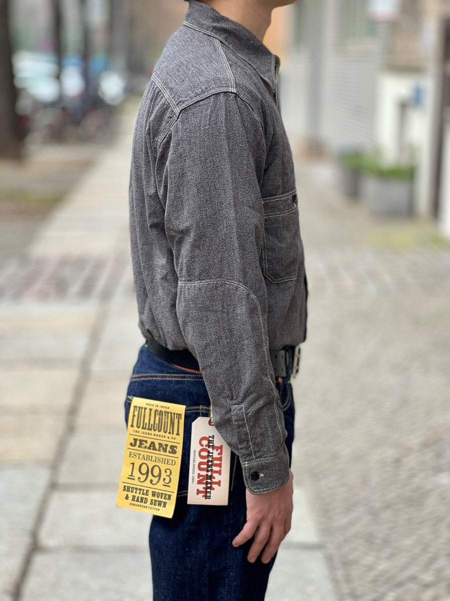 4090-2 - 30s Triple Stitch Covert Chambray Shirt - Covert Gray