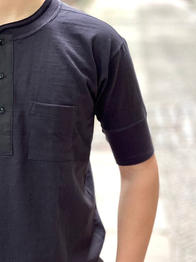 ROYAL CLASS - R-04 HENRY Loopwheeled Pocket T-Shirt - Black