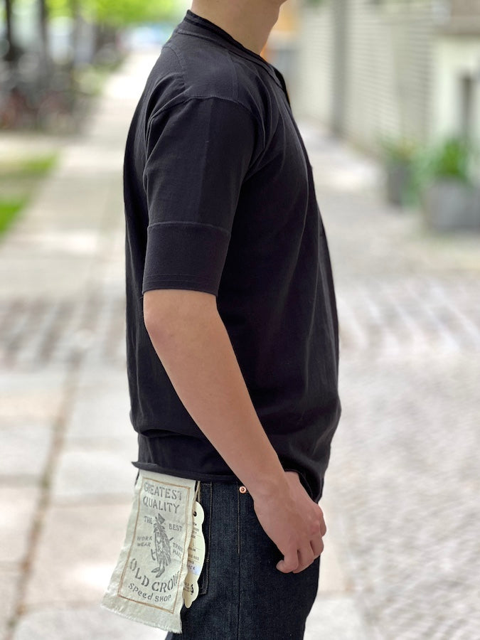 ROYAL CLASS - R-04 HENRY Loopwheeled Pocket T-Shirt - Black