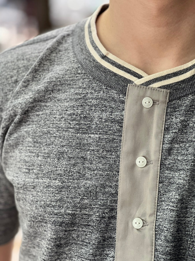 ROYAL CLASS - R-04 HENRY Loopwheeled Pocket T-Shirt - Heather Grey