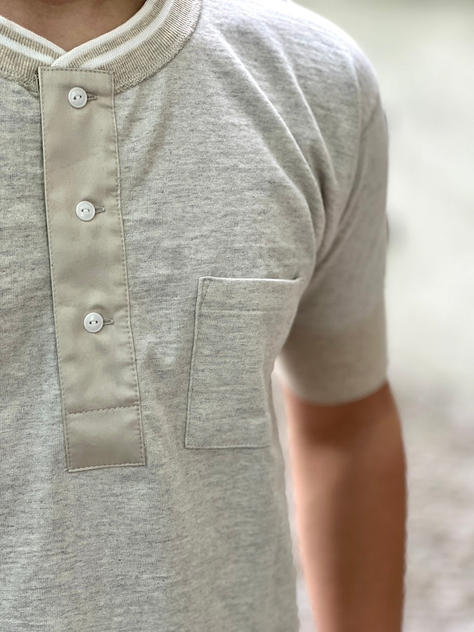 ROYAL CLASS - R-04 HENRY Loopwheeled Pocket T-Shirt - Oatmeal