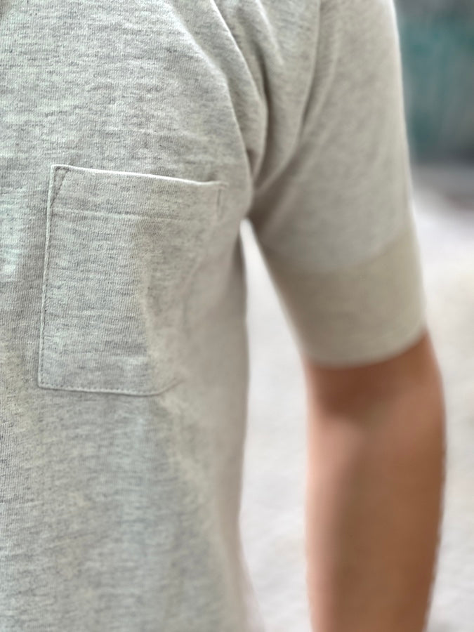 ROYAL CLASS - R-04 HENRY Loopwheeled Pocket T-Shirt - Oatmeal