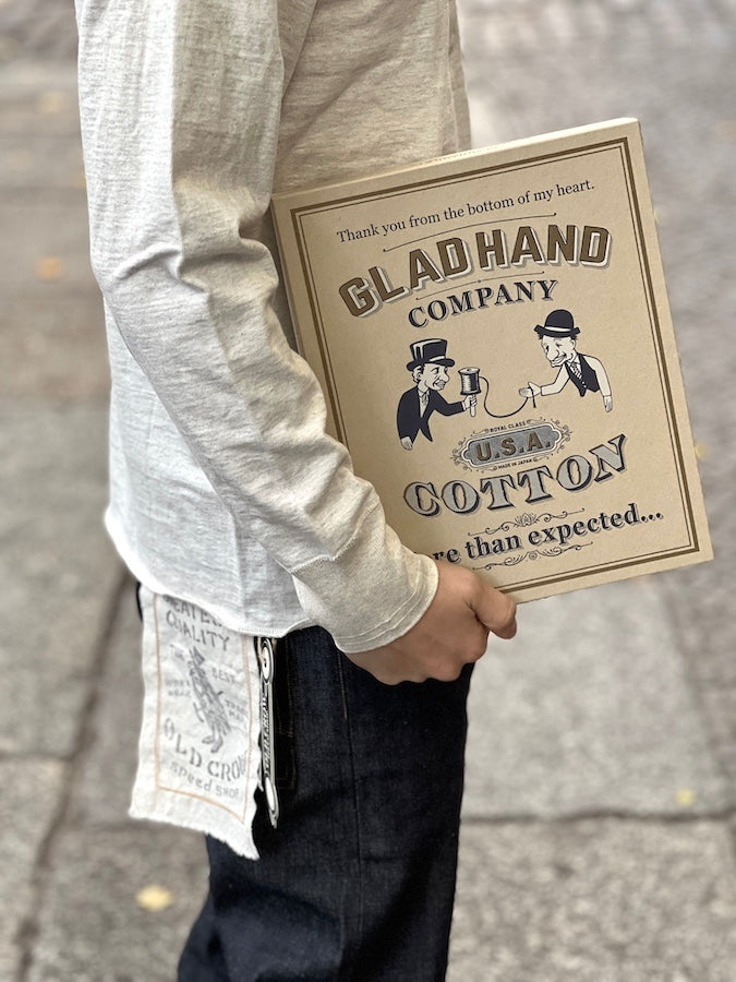 GLAD HAND & Co. - ROYAL CLASS - R-08 - Henry Pocket Long Sleeve T-Shirt - Loopwheeled - 100% U.S.A. Cotton - Oatmeal