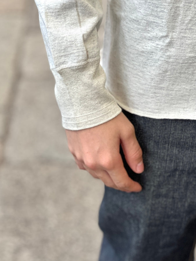 GLAD HAND & Co. - ROYAL CLASS - R-07 - Henry Long Sleeve T-Shirt - Loopwheeled - 100% U.S.A. Cotton - Oatmeal