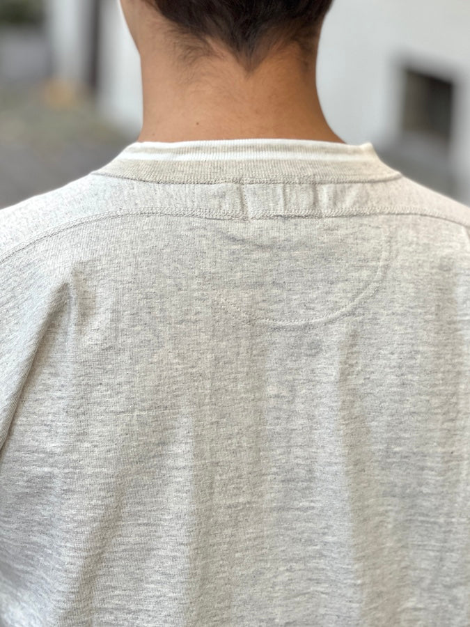 GLAD HAND & Co. - ROYAL CLASS - R-07 - Henry Long Sleeve T-Shirt - Loopwheeled - 100% U.S.A. Cotton - Oatmeal