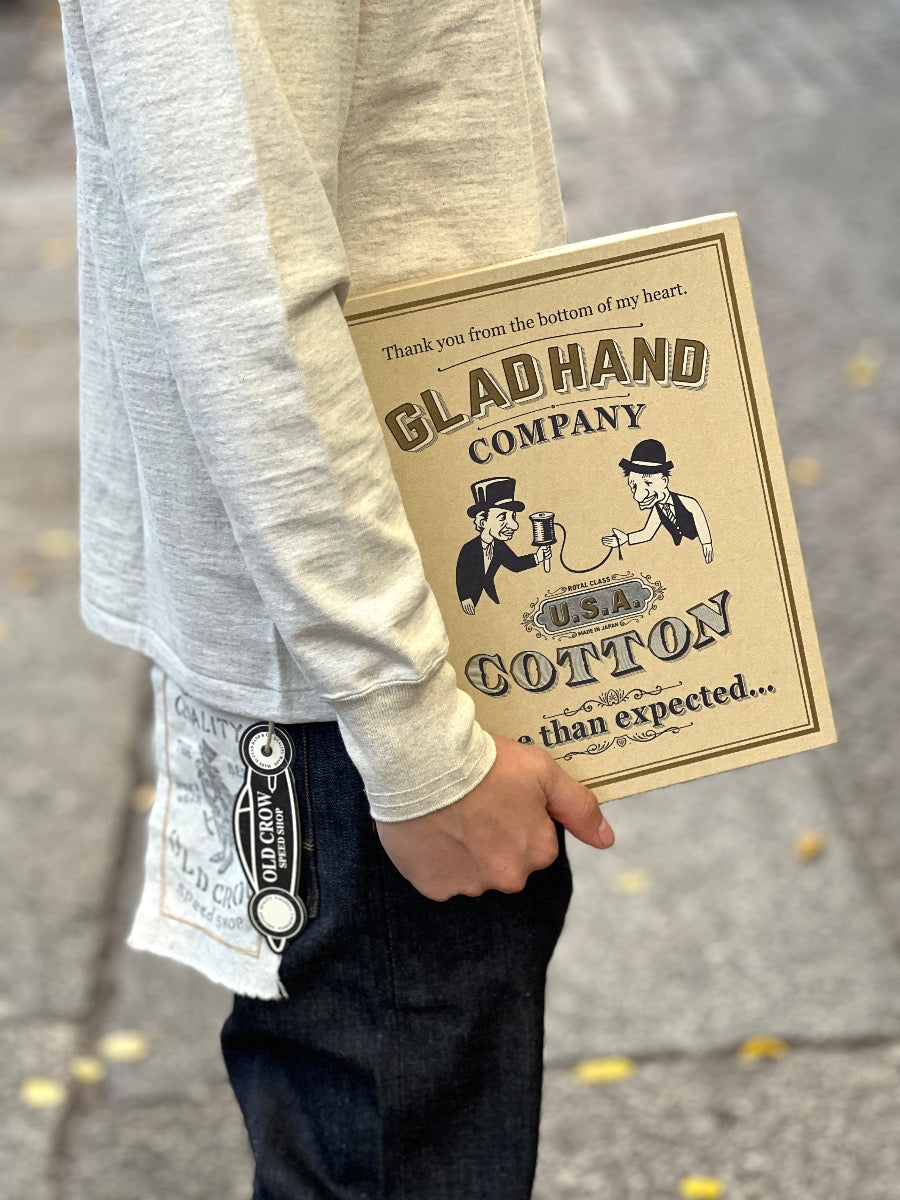 GLAD HAND & Co. - ROYAL CLASS - R-05 - Long Sleeve T-Shirt - Loopwheeled - 100% U.S.A. Cotton - Oatmeal