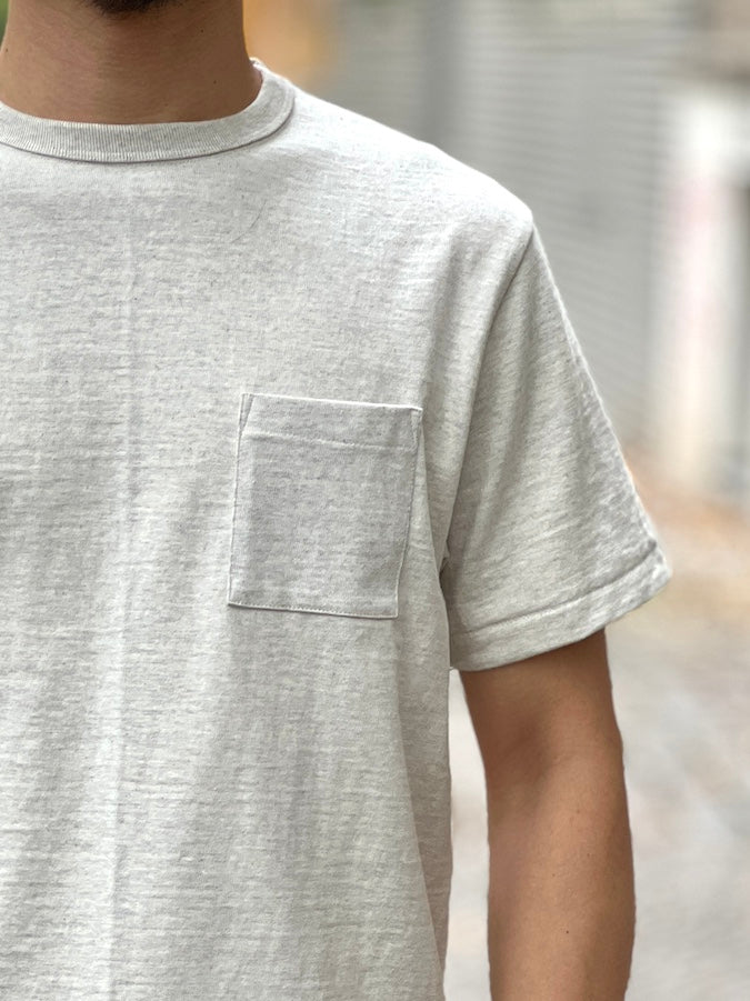 ROYAL CLASS - R-02 - Loopwheeled Pocket T-Shirt - Oatmeal
