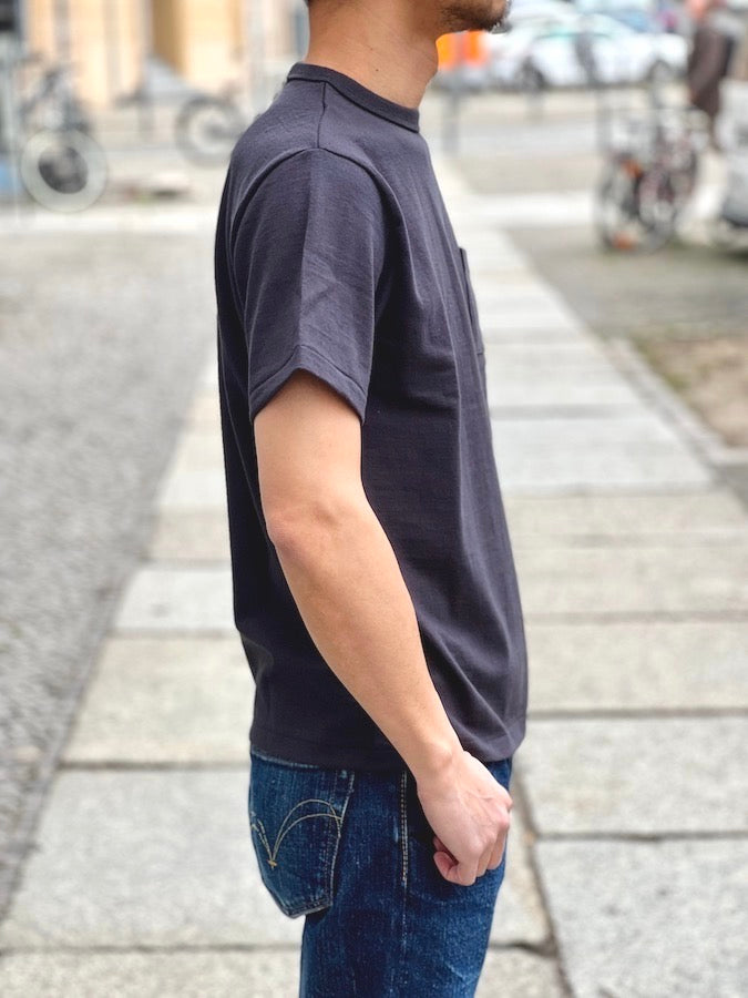 ROYAL CLASS - R-02 - Loopwheeled Pocket T-Shirt - Black