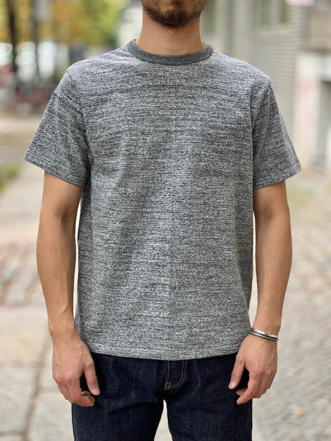 ROYAL CLASS - R-02 - Loopwheeled Pocket T-Shirt - Heather Grey