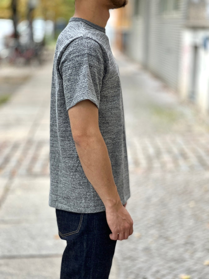 ROYAL CLASS - R-02 - Loopwheeled Pocket T-Shirt - Heather Grey