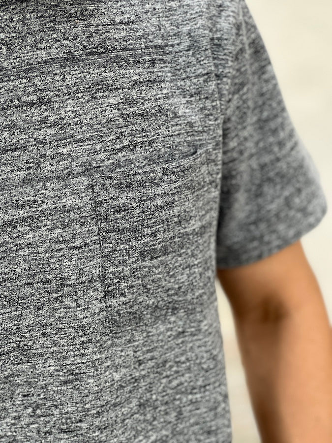 ROYAL CLASS - R-02 - Loopwheeled Pocket T-Shirt - Heather Grey