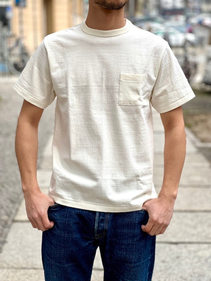 ROYAL CLASS - R-02 - Loopwheeled Pocket T-Shirt - White