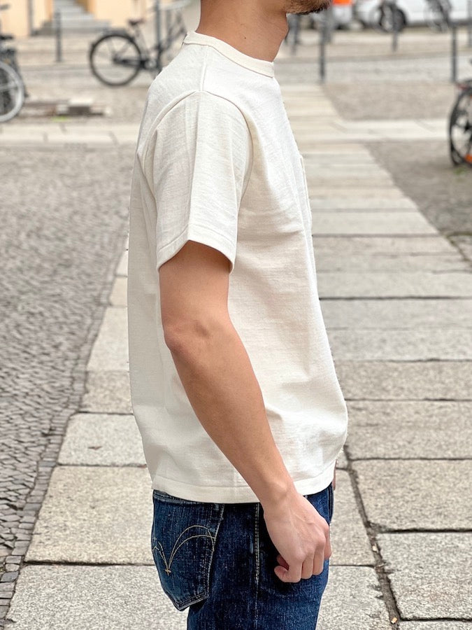 ROYAL CLASS - R-02 - Loopwheeled Pocket T-Shirt - White