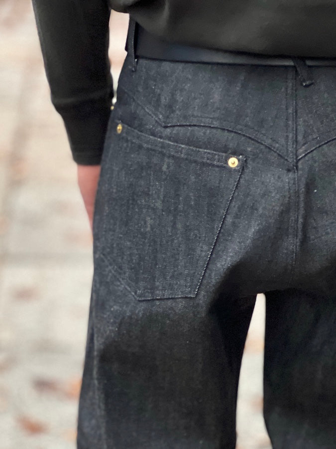 GANGSTERVILLE by Glad Hand & Co. - THUG WIDE DENIM - 12oz Selvedge Denim Pants - Black