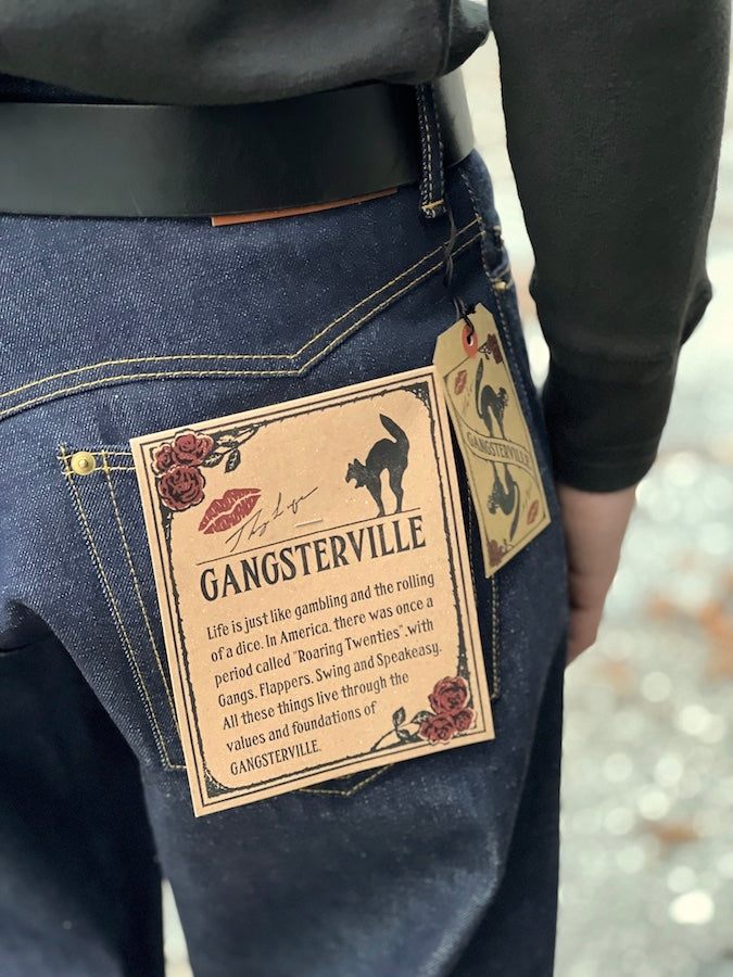 GANGSTERVILLE by Glad Hand & Co. - THUG WIDE DENIM - 12oz Selvedge Denim Pants - Indigo