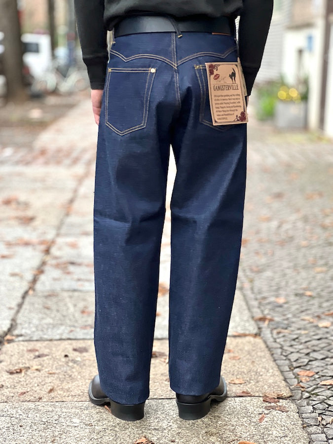 GANGSTERVILLE by Glad Hand & Co. - THUG WIDE DENIM - 12oz Selvedge Denim Pants - Indigo