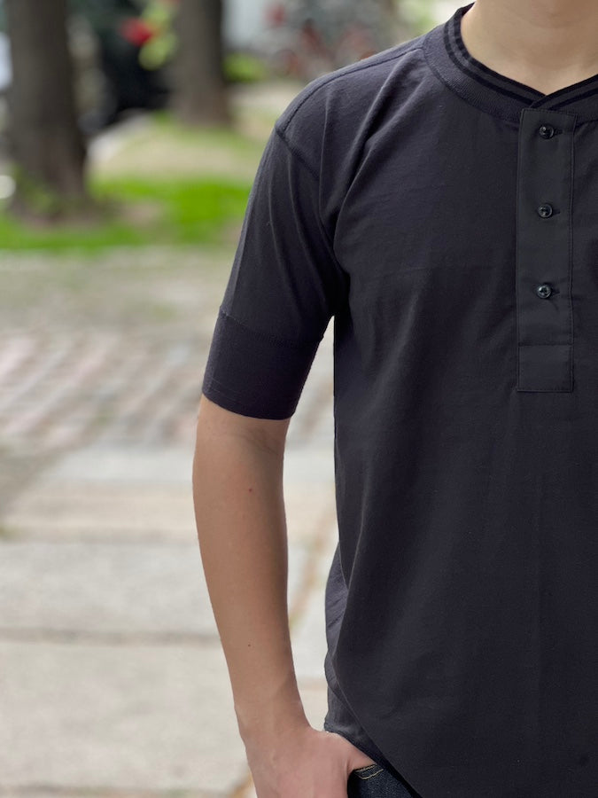 ROYAL CLASS - R-03 HENRY Loopwheeled T-Shirt - Black