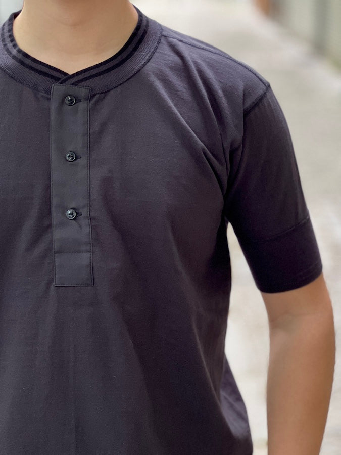 ROYAL CLASS - R-03 HENRY Loopwheeled T-Shirt - Black