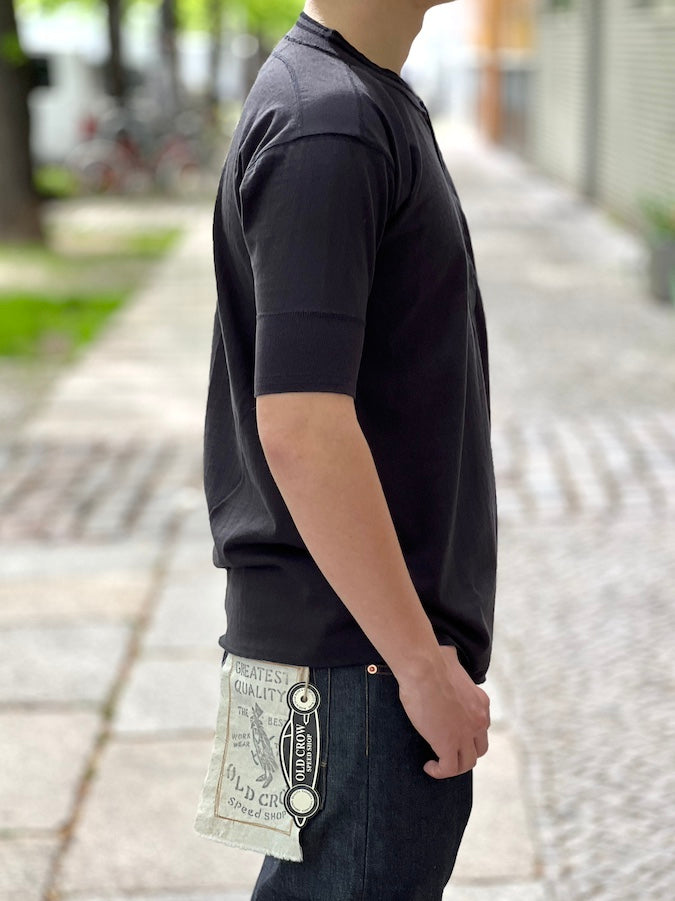 ROYAL CLASS - R-03 HENRY Loopwheeled T-Shirt - Black