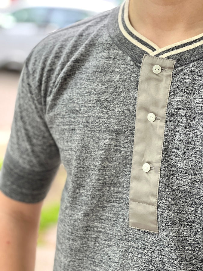 ROYAL CLASS - R-03 HENRY Loopwheeled T-Shirt - Heather Grey