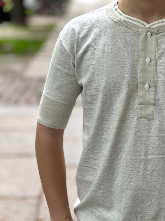 ROYAL CLASS - R-03 HENRY Loopwheeled T-Shirt - Oatmeal