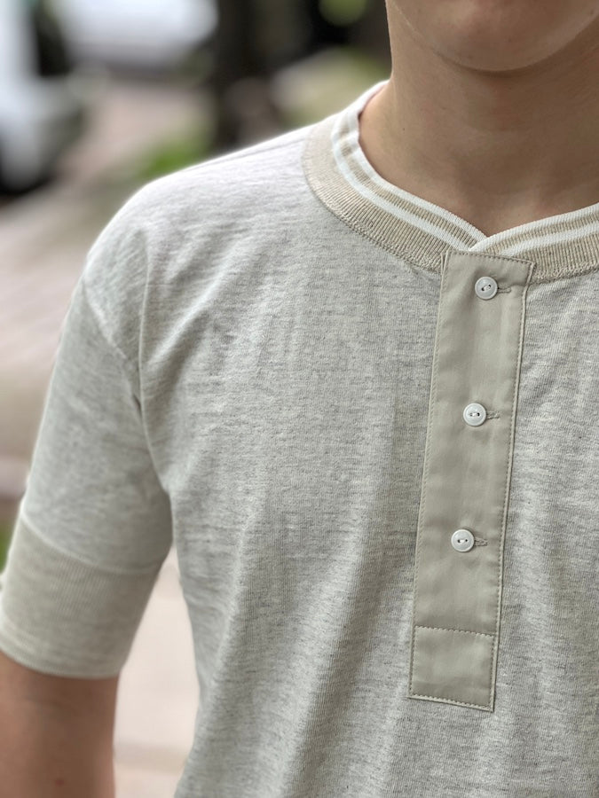 ROYAL CLASS - R-03 HENRY Loopwheeled T-Shirt - Oatmeal