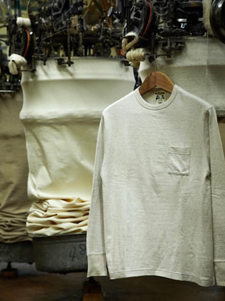 GLAD HAND & Co. - ROYAL CLASS - R-05 - Long Sleeve T-Shirt - Loopwheeled - 100% U.S.A. Cotton - Heather Grey