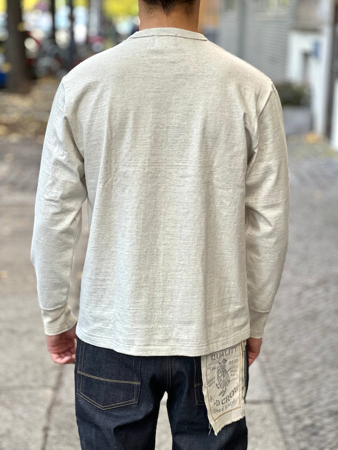 GLAD HAND & Co. - ROYAL CLASS - R-06 - Pocket Long Sleeve T-Shirt - Loopwheeled - 100% U.S.A. Cotton - Oatmeal