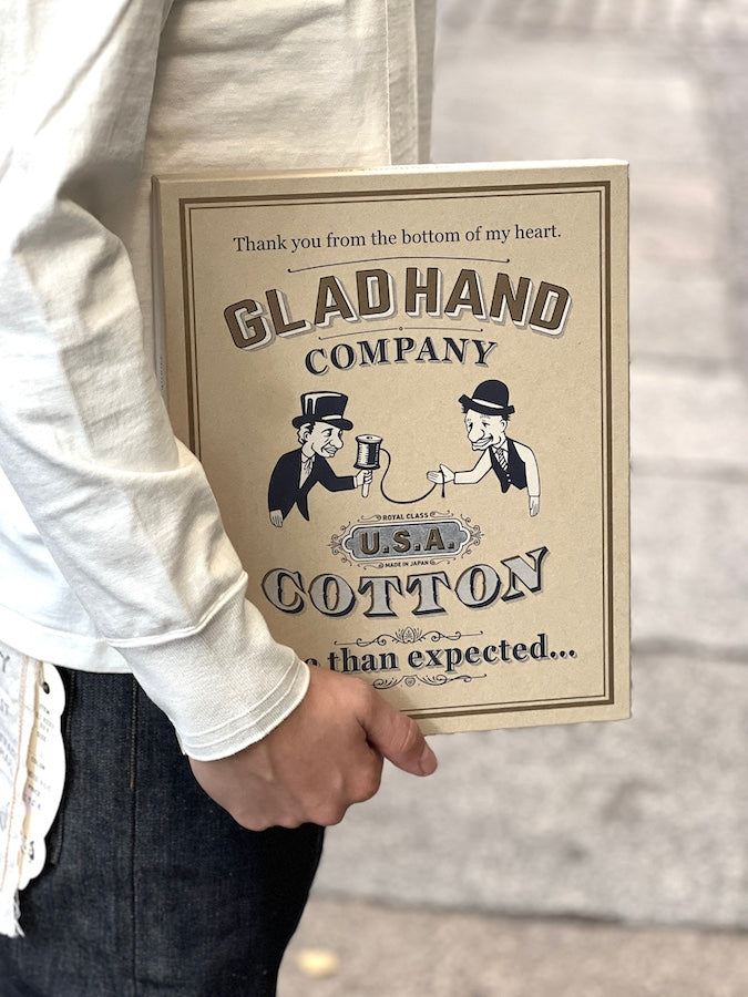 GLAD HAND & Co. - ROYAL CLASS - R-06 - Pocket Long Sleeve T-Shirt - Loopwheeled - 100% U.S.A. Cotton - White