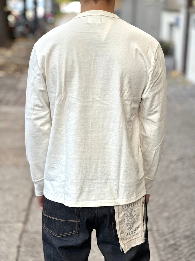 GLAD HAND & Co. - ROYAL CLASS - R-06 - Pocket Long Sleeve T-Shirt - Loopwheeled - 100% U.S.A. Cotton - White