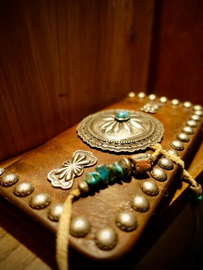 HOZHO - Concho - Leather Wallet - Turquoise