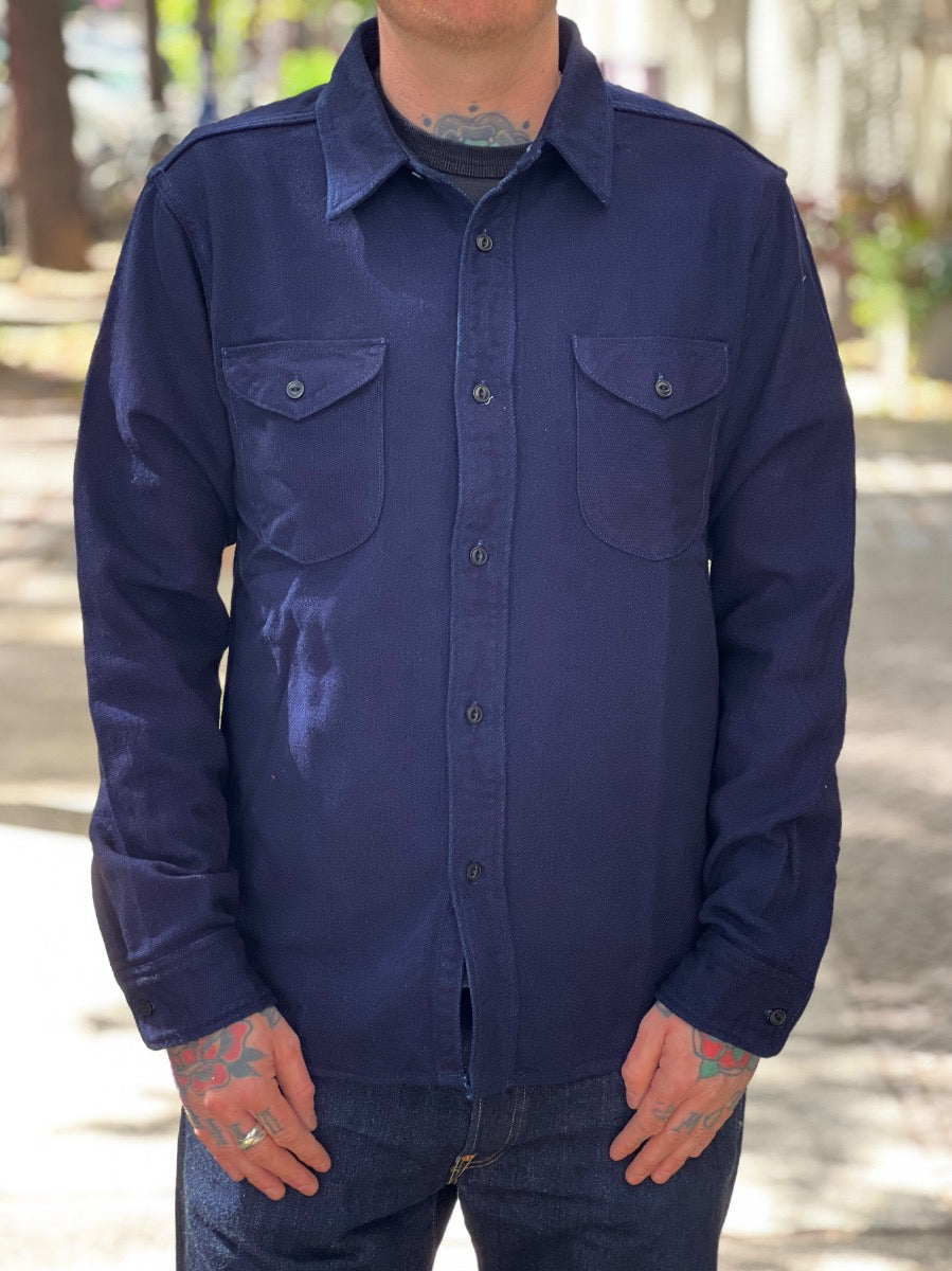 UES - 14.5oz Heavy Flannel Shirt - Selvedge - Indigo - 501655