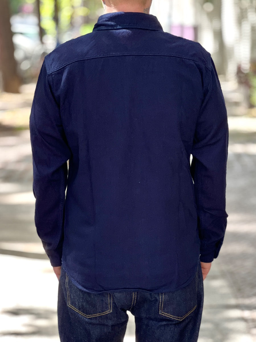 UES - 14.5oz Heavy Flannel Shirt - Selvedge - Indigo - 501655