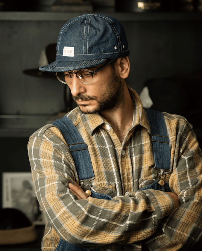 Mr. FATMAN - 1942's US AAF A-3 Mechanic Cap - 100% Cotton - Model: Zev Mechanic Cap - Indigo