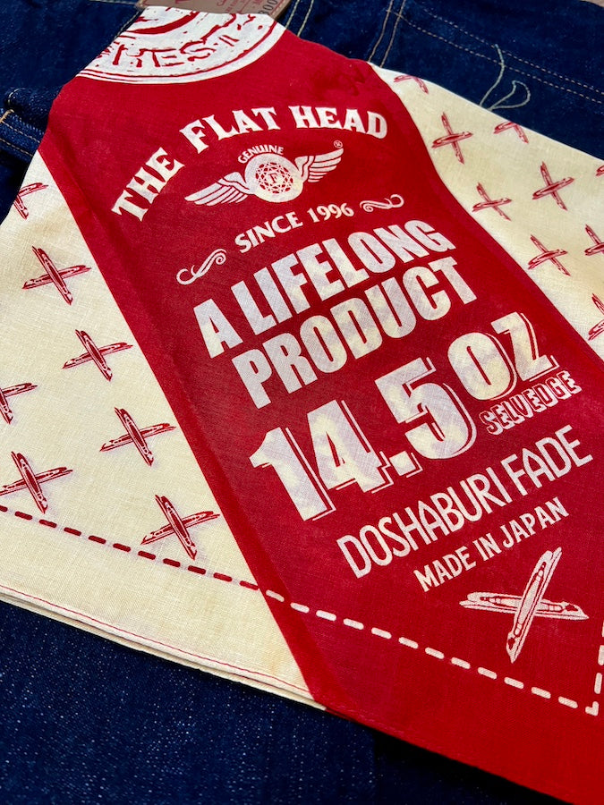 FN-3002 - DOSHABURI FADE Bandana - Tight Tapered - 14.5oz Selvedge Denim - U.S. Texas Cotton - One Washed