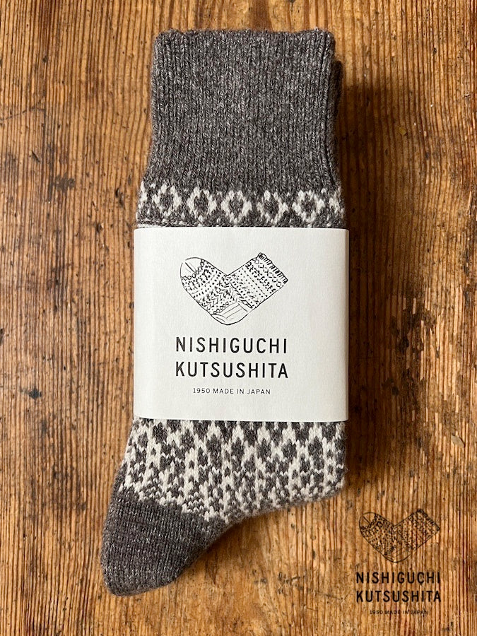 OSLO - WOOL JACQUARD SOCKS **New Color** GRAY